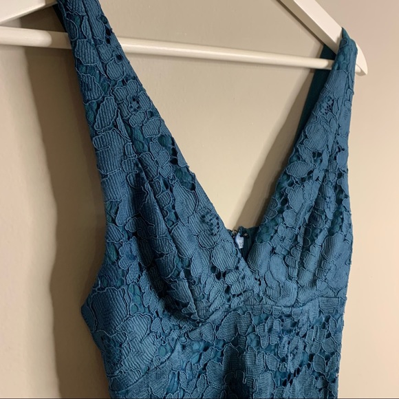 Topshop Dark Green Lace Dress - Picture 3 of 10